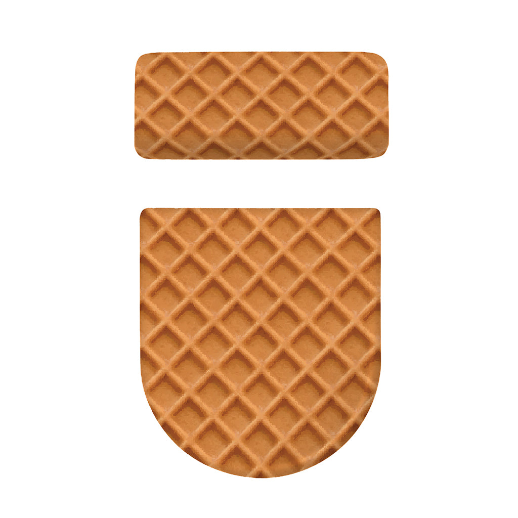 Waffle Pattern Print Toilet Lid And Tank Cover Set