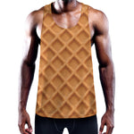 Waffle Pattern Print Training Tank Top