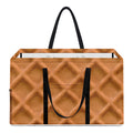 Waffle Pattern Print Utility Tote Bag
