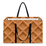 Waffle Pattern Print Utility Tote Bag