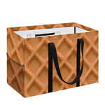 Waffle Pattern Print Utility Tote Bag