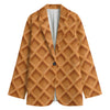 Waffle Pattern Print Women's Blazer