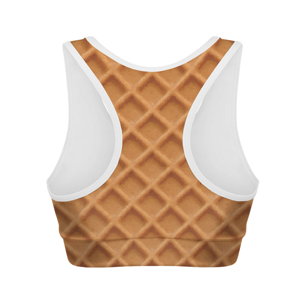 Waffle Pattern Print Women's Sports Bra