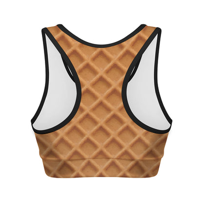 Waffle Pattern Print Women's Sports Bra