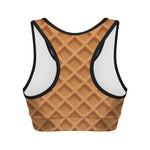 Waffle Pattern Print Women's Sports Bra