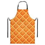 Waffle Print Bib Apron With Pocket