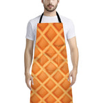 Waffle Print Bib Apron With Pocket