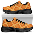 Waffle Print Black Chunky Shoes