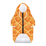 Waffle Print Dog Zip Up Hoodie