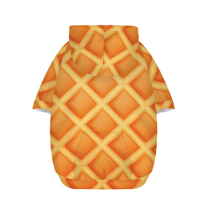 Waffle Print Dog Zip Up Hoodie