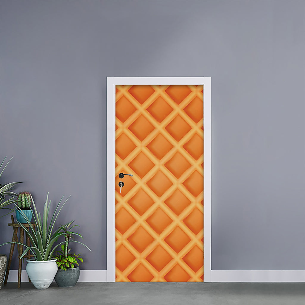 Waffle Print Door Sticker