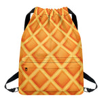 Waffle Print Drawstring Backpack