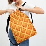 Waffle Print Drawstring Backpack