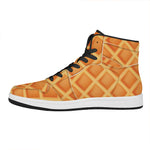 Waffle Print High Top Leather Sneakers