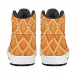 Waffle Print High Top Leather Sneakers