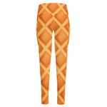 Waffle Print High-Waisted Pocket Leggings