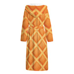 Waffle Print Hooded Bathrobe