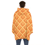 Waffle Print Hoodie Blanket