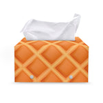 Waffle Print Leather Tissue Box Cover