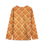 Waffle Print Long Sleeve Short Coat