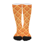 Waffle Print Long Socks