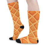 Waffle Print Long Socks