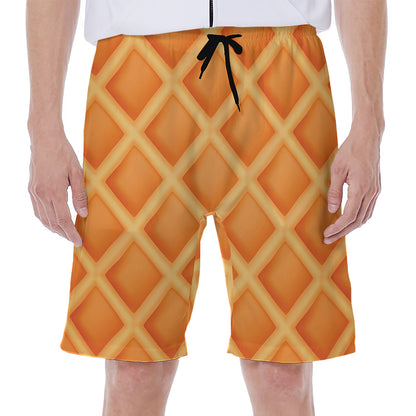Waffle Print Men's Beach Shorts