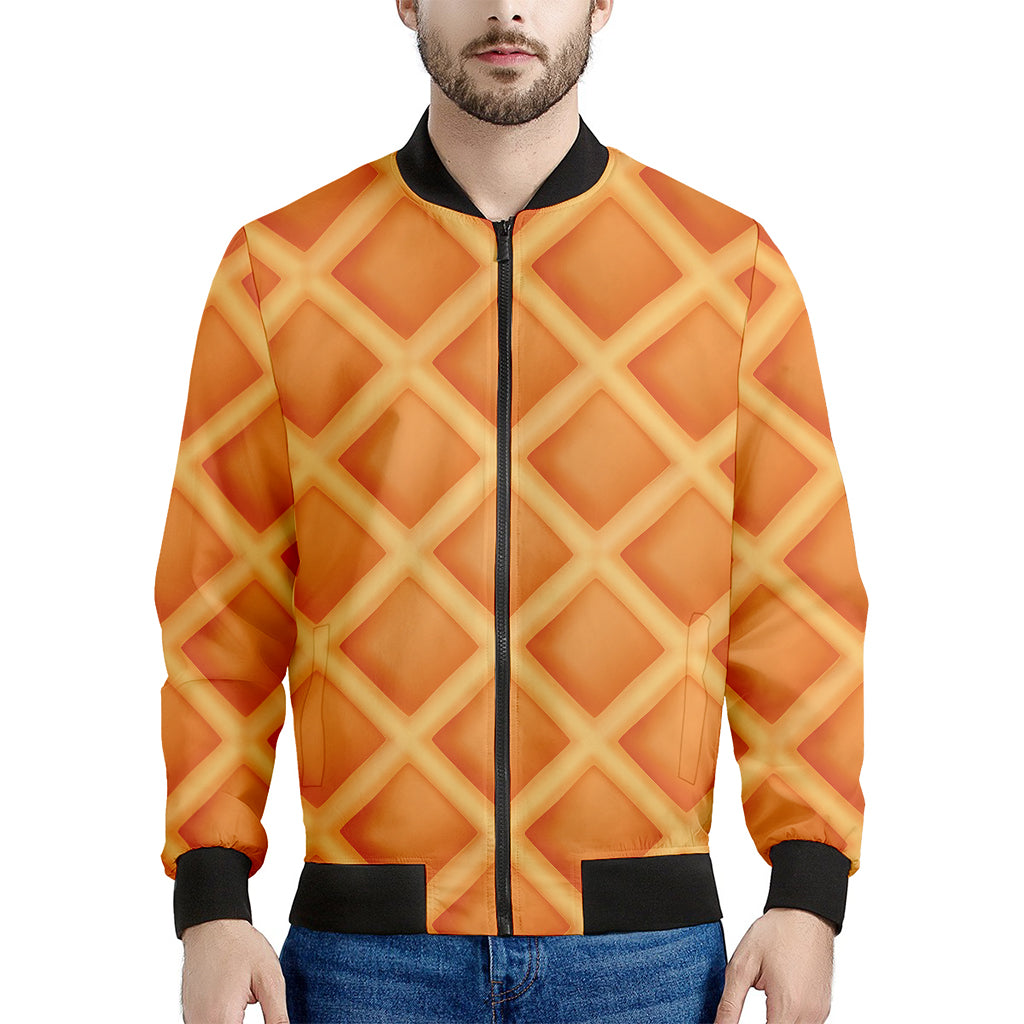 Waffle Print Men's Bomber Jacket