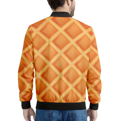 Waffle Print Men's Bomber Jacket