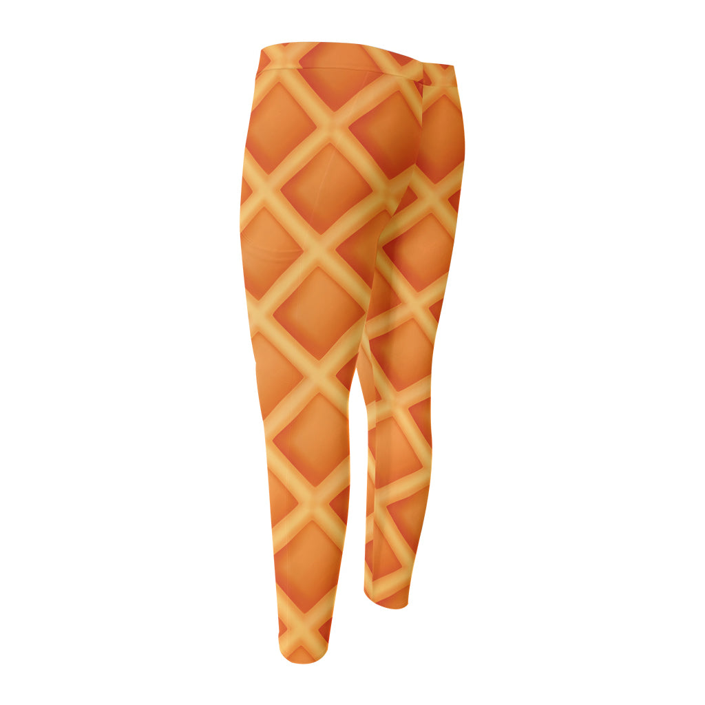 Waffle Print Men's Compression Pants