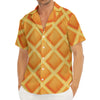 Waffle Print Men's Deep V-Neck Shirt