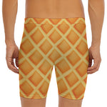 Waffle Print Men's Long Boxer Briefs