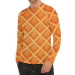 Waffle Print Men's Long Sleeve Rash Guard