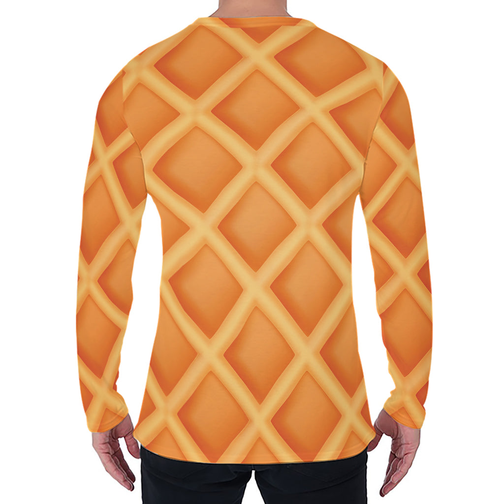 Waffle Print Men's Long Sleeve T-Shirt
