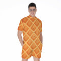 Waffle Print Men's Romper