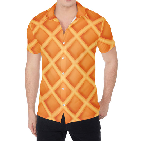 Waffle Print Men's Shirt