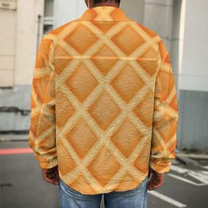 Waffle Print Men's Shirt Jacket