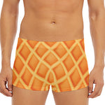Waffle Print Men's Short Boxer Briefs