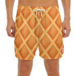 Waffle Print Men's Split Running Shorts