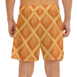 Waffle Print Men's Split Running Shorts