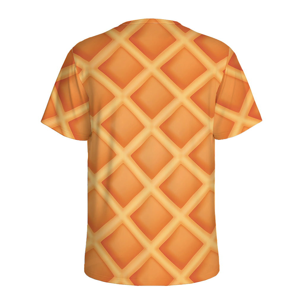 Waffle Print Men's Sports T-Shirt