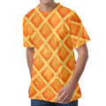 Waffle Print Men's Velvet T-Shirt