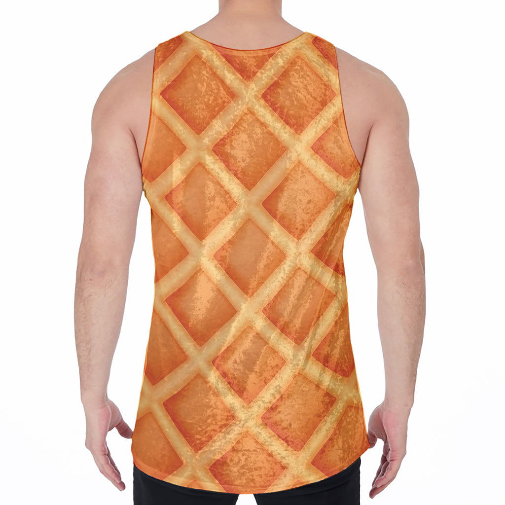 Waffle Print Men's Velvet Tank Top