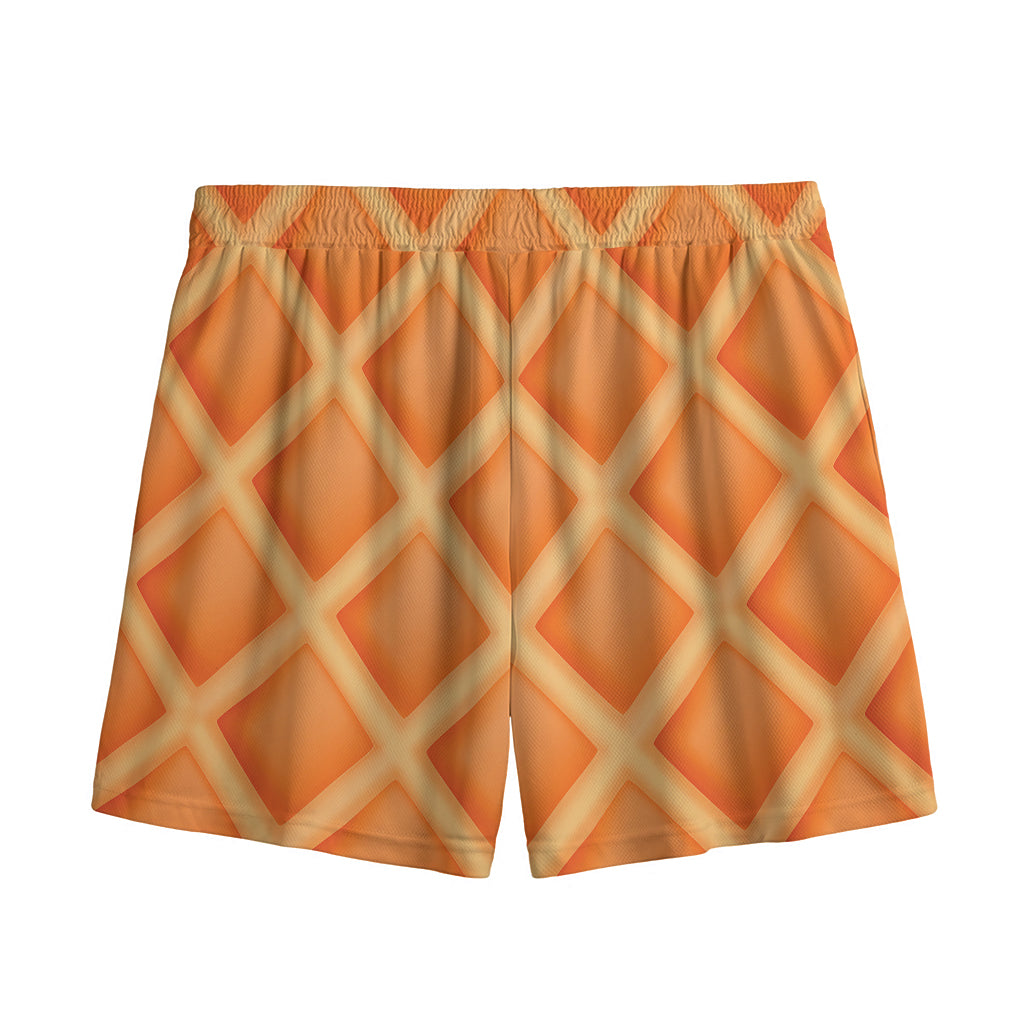 Waffle Print Mesh Shorts