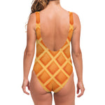Waffle Print One Piece Swimsuit