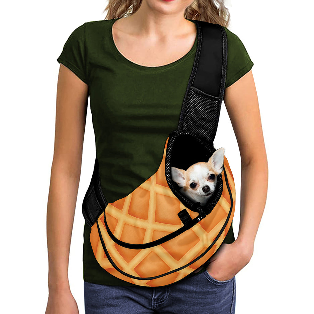 Waffle Print Pet Sling Carrier