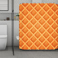 Waffle Print Polyester Shower Curtain