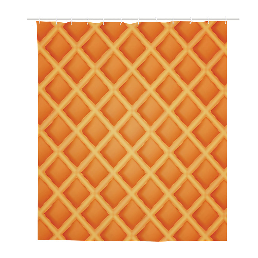 Waffle Print Polyester Shower Curtain