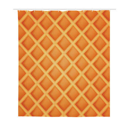Waffle Print Polyester Shower Curtain