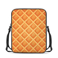 Waffle Print Rectangular Crossbody Bag